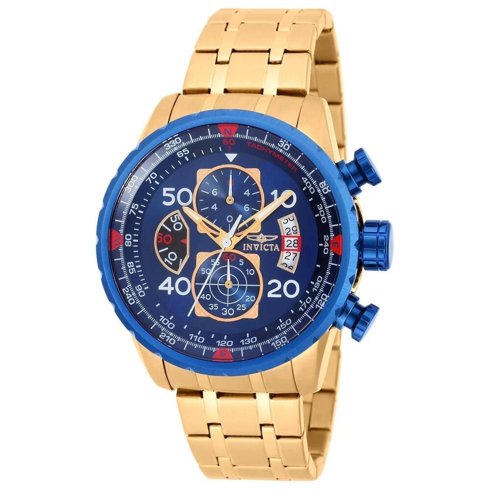 NWT Invicta 19173 Aviator | Chronograph | Blue | Men's Watch